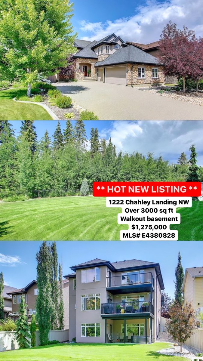 Alma_Hadzic's tweet photo. ** HOT NEW LISTING **
1222 Chahley Landing NW
$1,275,000
MLS# E4380828

CUSTOM WALKOUT backing onto PRIVATE RAVINE with over 3,000 sq ft of architecturally designed living space &amp; luxury 

Courtesy of Alma Hadzic of MaxWell Polaris
#NewListing #Yegre #YEG #YegHomes #YegNews https://t.co/8jb9qemLHO