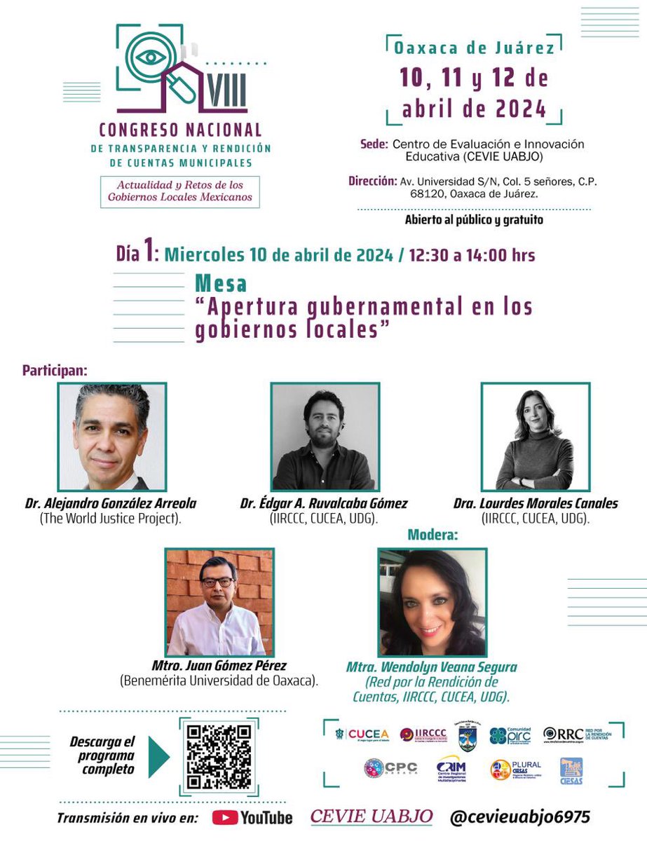 CPCOaxaca's tweet photo. Del 10 al 12 de abril te invitamos a seguir las actividades del VIII Congreso Nacional de Transparencia y Rendición de Cuentas Municipales, que tendrá como sede la ciudad de Oaxaca. 

Las actividades podrán seguirse en el canal: https://t.co/mGbUVkNpCh https://t.co/2p44VWn0Qq