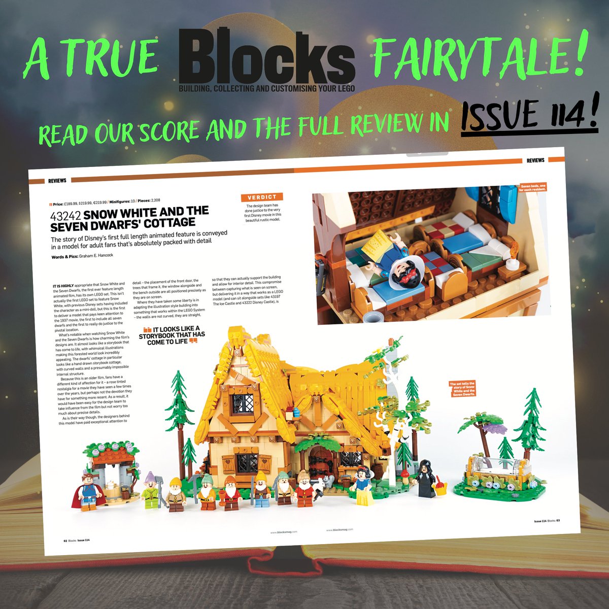 43242 Snow White and the Seven Dwarfs' Cottage is a dream come true - but just how good IS it? Find out what score we gave it and read EVERY in-depth review in Issue 114 - available now at BlocksMag.com! #LEGO #Disney #LEGOReview