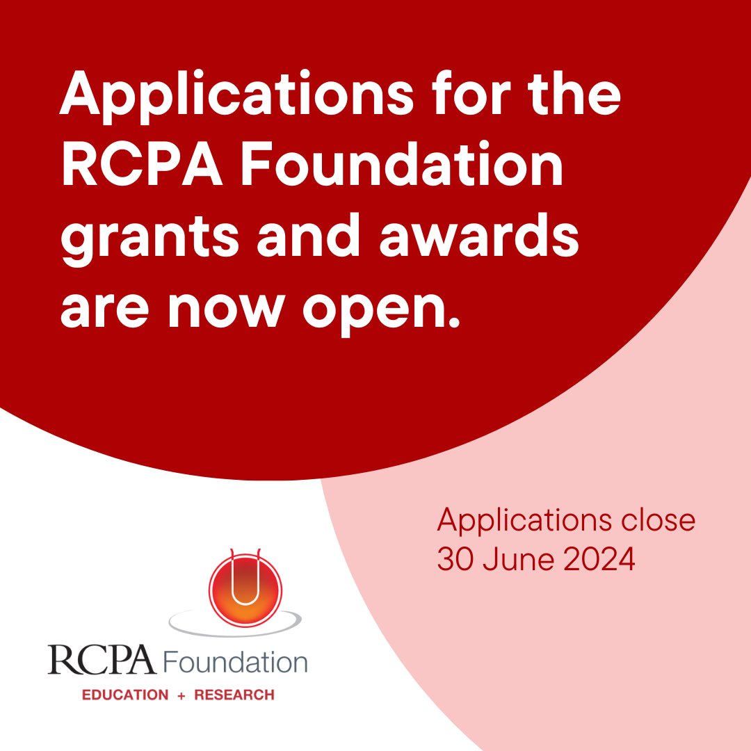 Applications to the RCPA Foundation 2024 grants and awards are now open. Help to further our knowledge in #pathology through research with one of the funding initiatives offered by RCPA Foundation. Applications close 30 June 2024. Apply now: rcpa.me/RCPAFoundation…