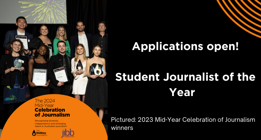 Entries closing soon for the Student Journalist of the Year Award. If you're an undergraduate or postgraduate student with work either published or submitted for assessment, enter it now for the 2024 Mid-Year Celebration of Journalism. walkleys.com/awards/young-j…