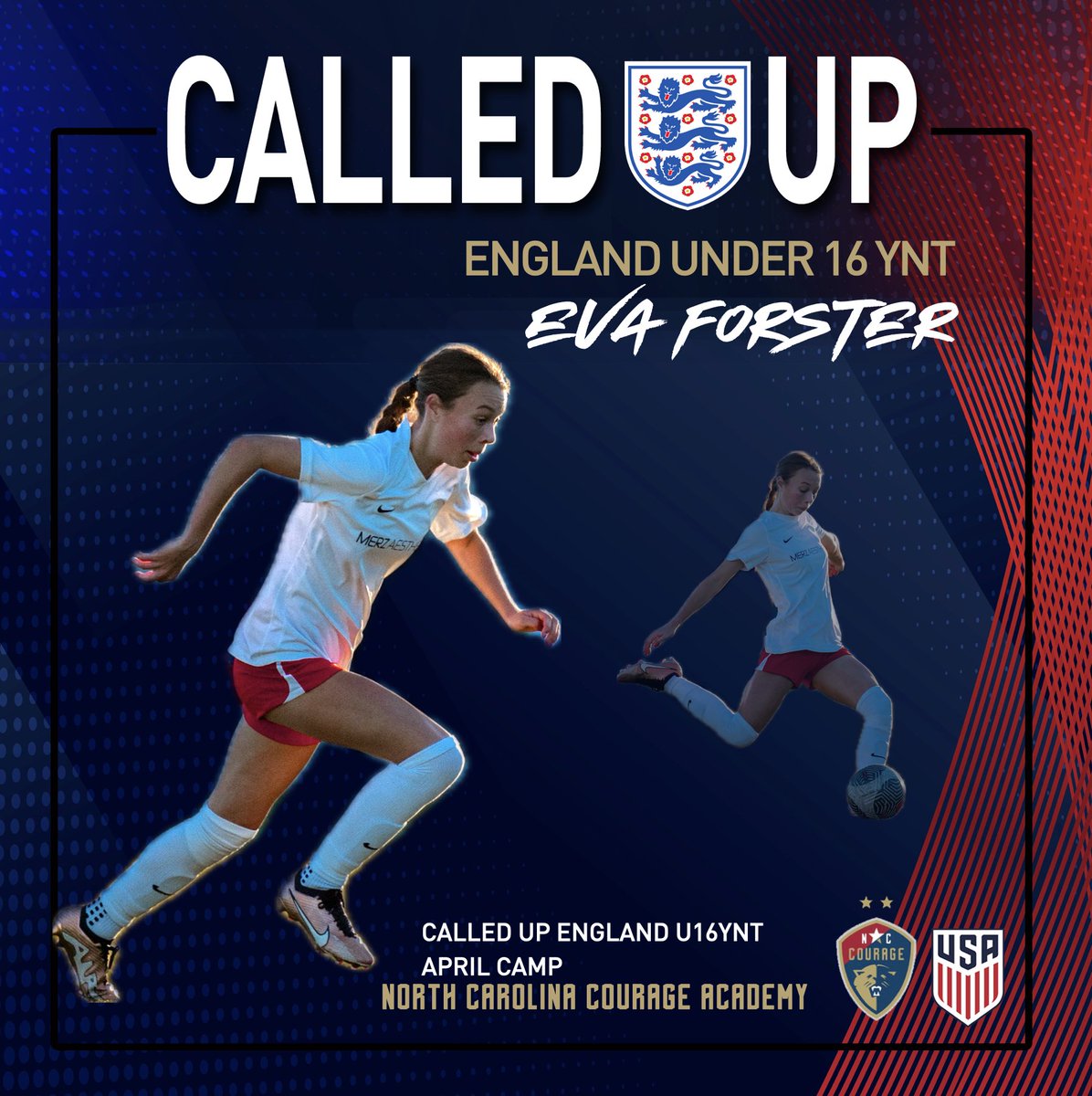 Congratulations to Eva Forster on her call-up to the England U-16 YNT Safe Travels and good luck at camp Eva! 🏴󠁧󠁢󠁥󠁮󠁧󠁿