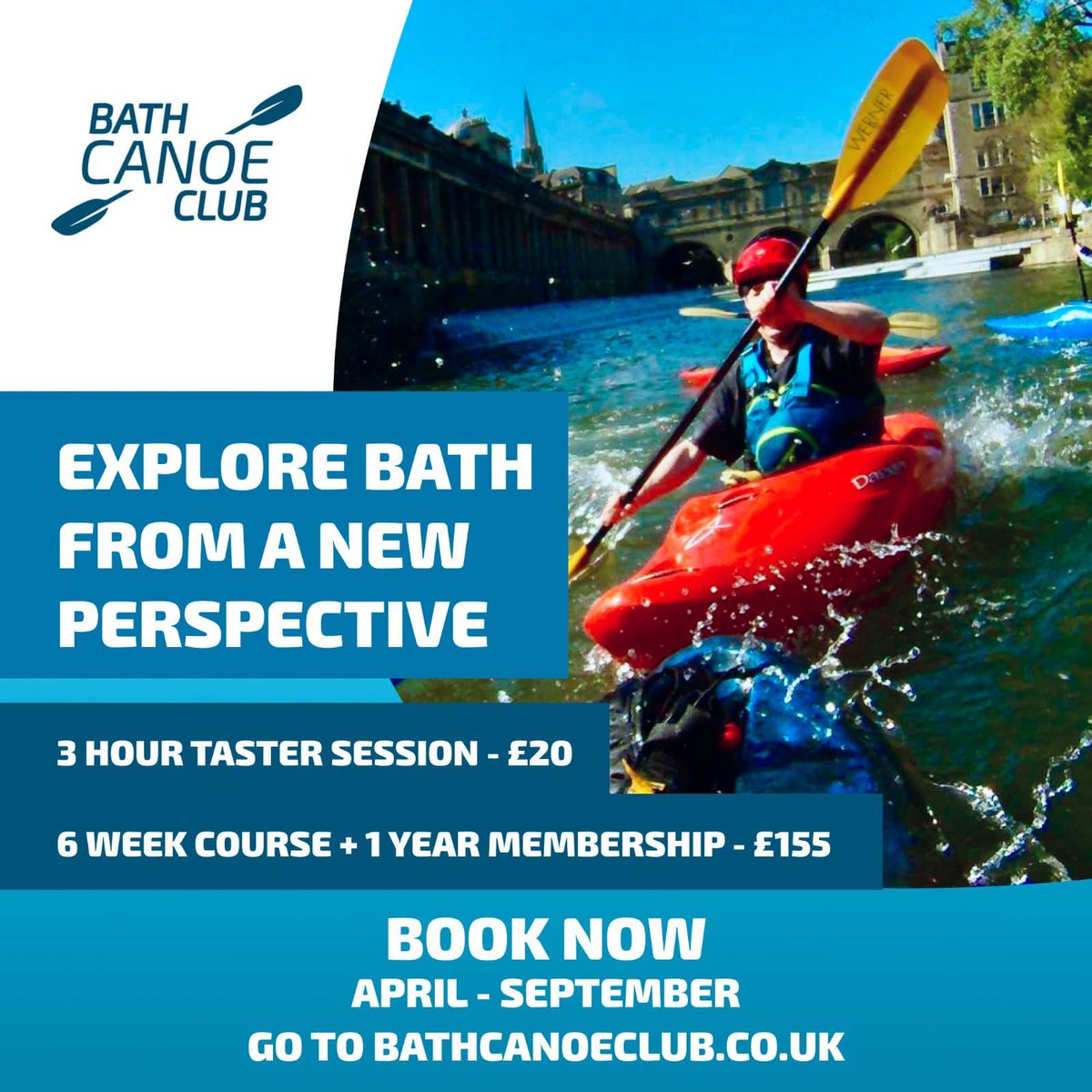Why not try kayaking <a href="/InBath/">InBath</a>, check out our courses, taster sessions start at £20, equipment provided.
Register here (and please RT):
bathcanoeclub.co.uk/membership-and…