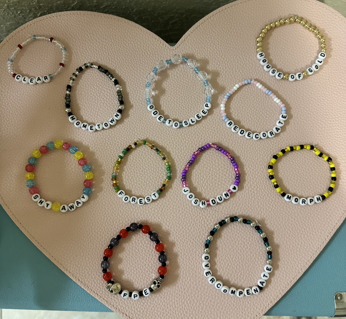 doing a little bracelet giveaway ~ 

interact with this post to be entered to win 10 bracelets of your choice 🫶🏻 ill pick someone on friday (4/12) and mail them to you! <3
