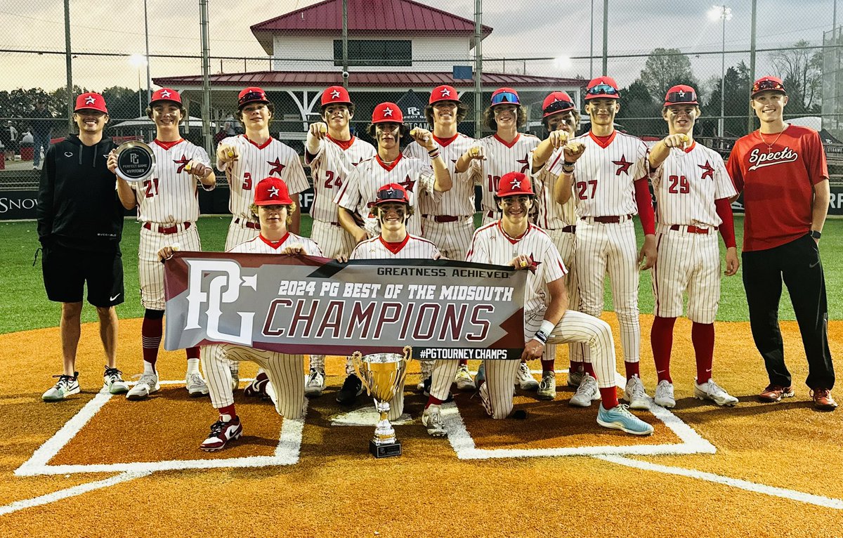 Congrats to the @ARProspects2028. Champs of the best of the mid south in Southaven. #ProspectsPlayhere @arprospectcoach @BubbaCarpenter_ @ProformanceLR @Spects_CoachP @DustinMoseley26