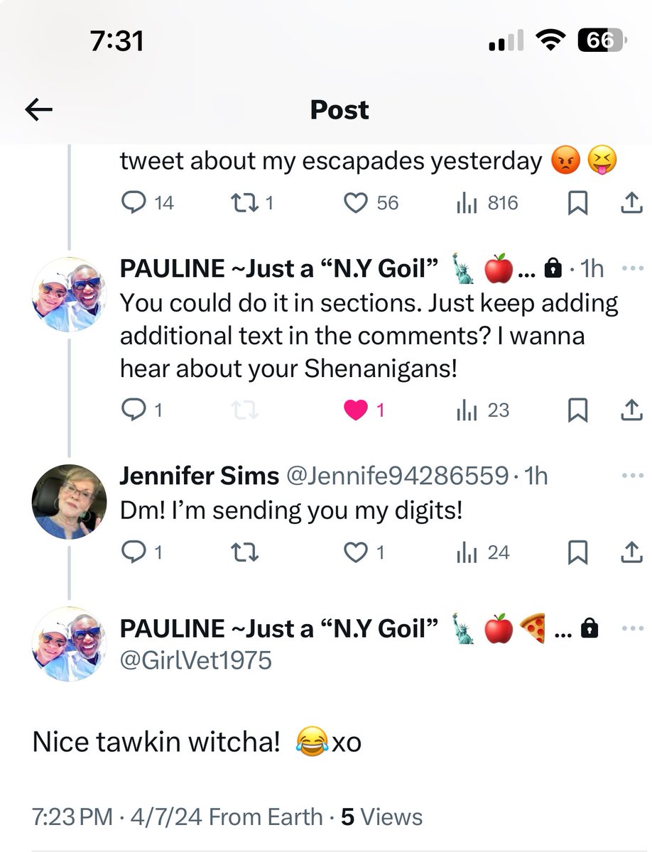 This is how my twitter sisters (and brothers) and I communicate..first thru interactions here, which progress to dms, then when you have too much to tell each other you just call each other!! I love this gal! And no I’m not giving my # out. 😂😂