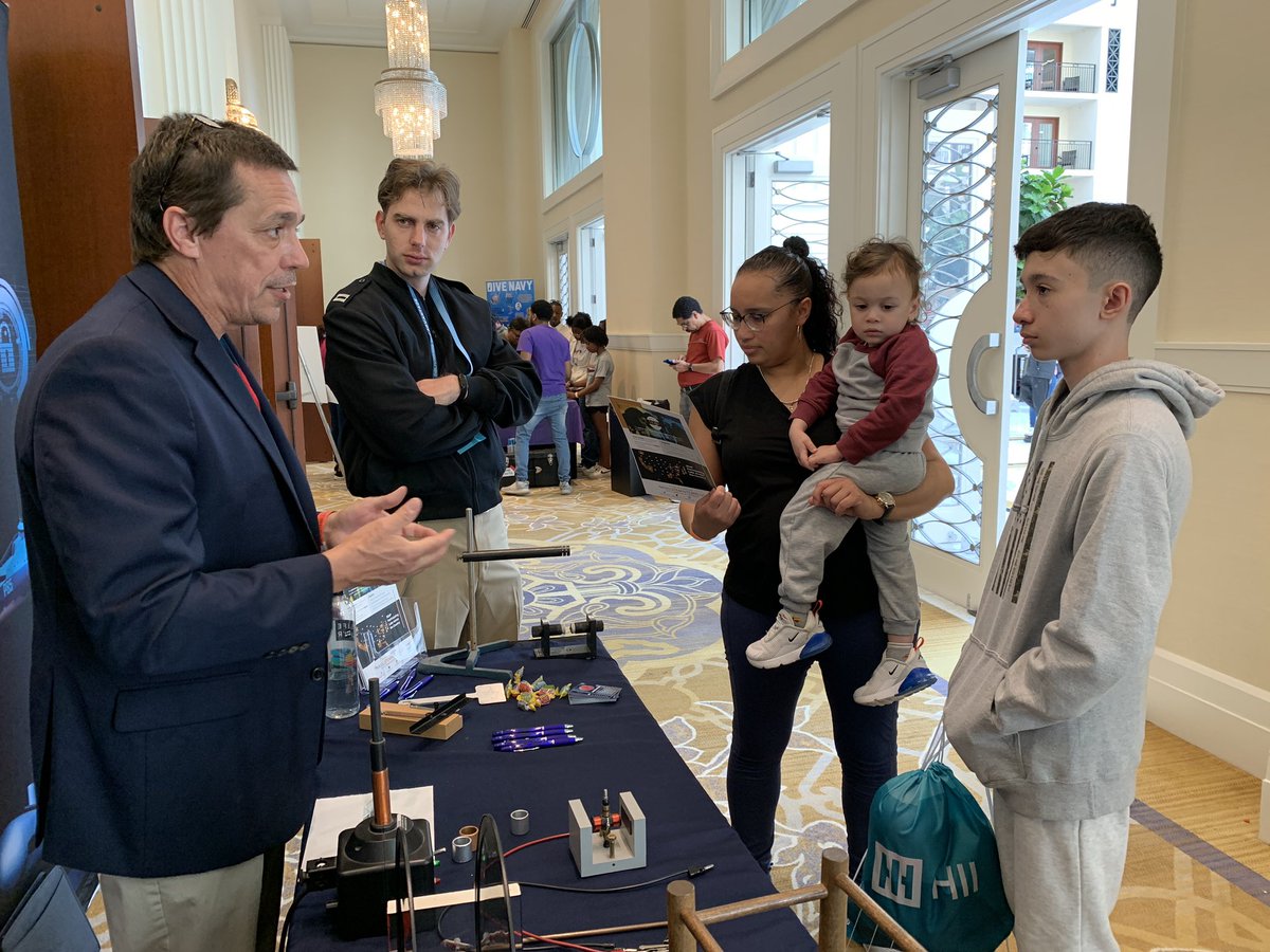 On the eve of #seaairspace, Team NPS was well-represented at Sunday’s Navy League STEM Expo. NPS students Lt. Eric Bowden and Capt. Michael Spain joined Dr. Alan Van Nevel to educate and entertain the next generation of innovators. Read more: linkedin.com/posts/nps-mont…