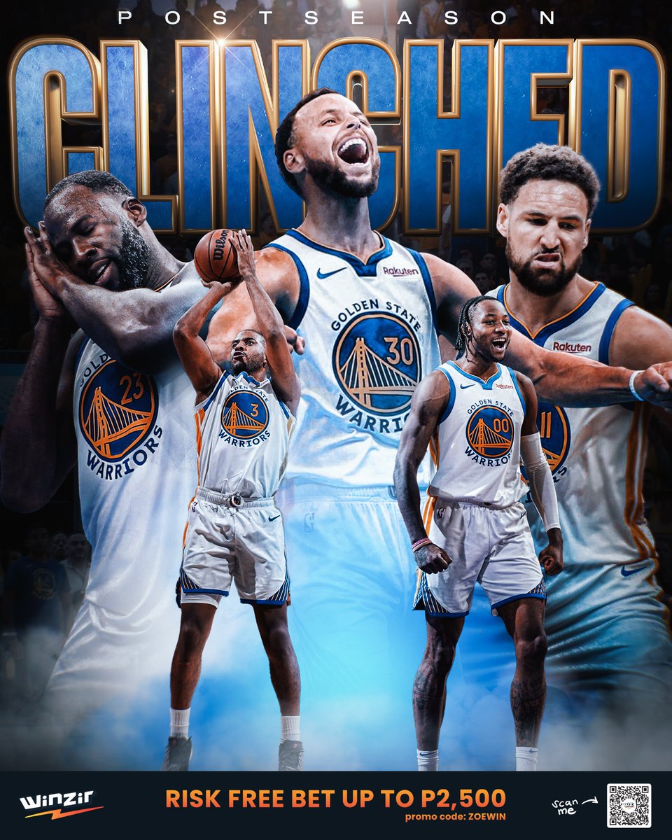 The Golden State Warriors have clinched a spot in the postseason!

#winzir #sportsbook #keepitfun #gameresponsibly #ResponsibleGaming #WinFromWithin #basketball