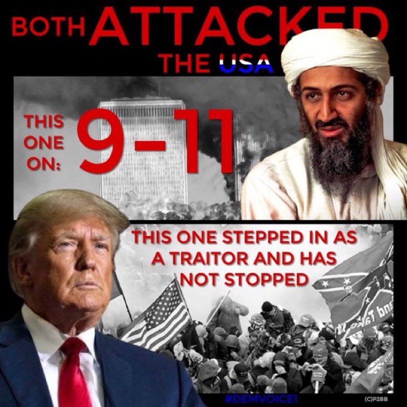 Peeps💙America was once Plagued with a terrorist before and now we are still facing another! The difference is,we got rid of the first terrorist, and unfortunately we still have Trump! When can we rid ourselves of this Evil,Americas Notorious Terrorist Donald J Trump🤨#DemVoice1