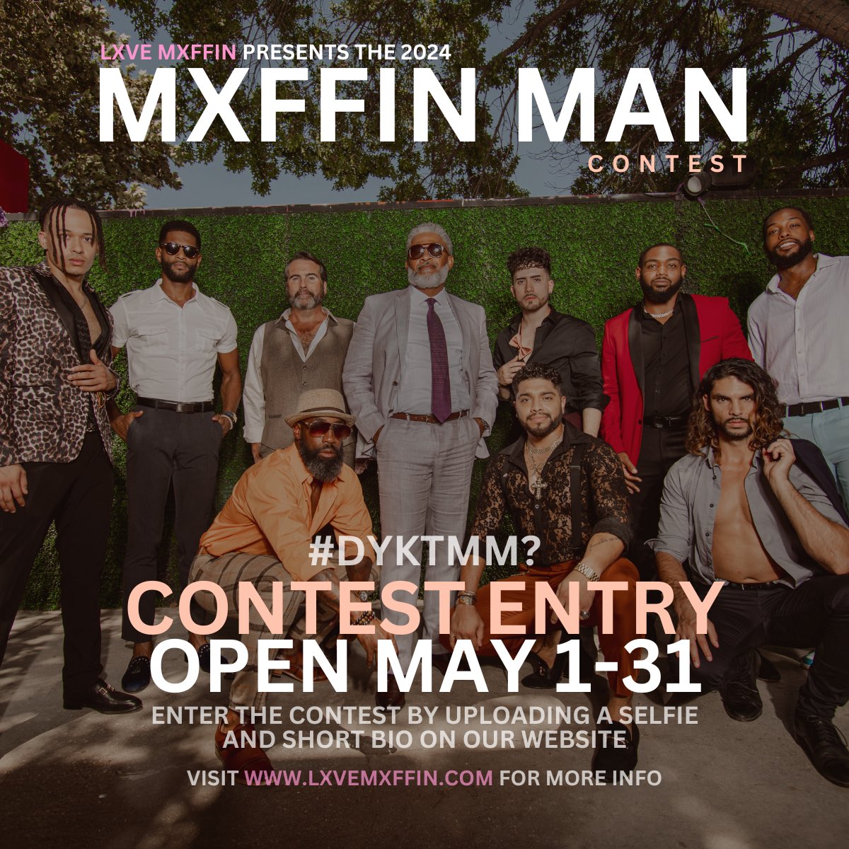 lxvemxffin's tweet photo. Who will win this year’s MXFFIN MAN Contest? That’s up to YOU! Tag and/or share this post with a potential winner you’d vote for every day… even if it’s yourself. We love a little competition 😎 #lxvemxffin #mxffinman https://t.co/nAqM1fnyFU