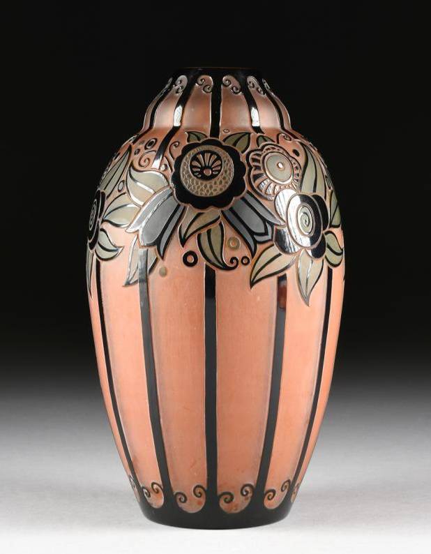 D’argental Art Nouveau glass vase. 1925