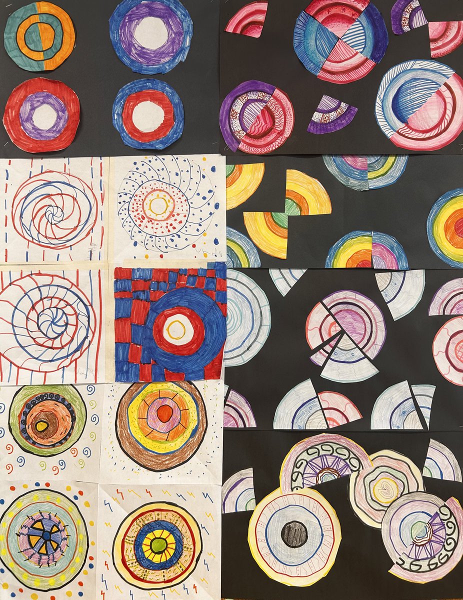 The Grade 7s beautifully constructed circles and made pieces inspired by Frank Stella 
🔵🟡🟣 <a href="/GEDSB/">Grand Erie District School Board</a> <a href="/M_Mustangs_/">Mapleview Elementary School</a>