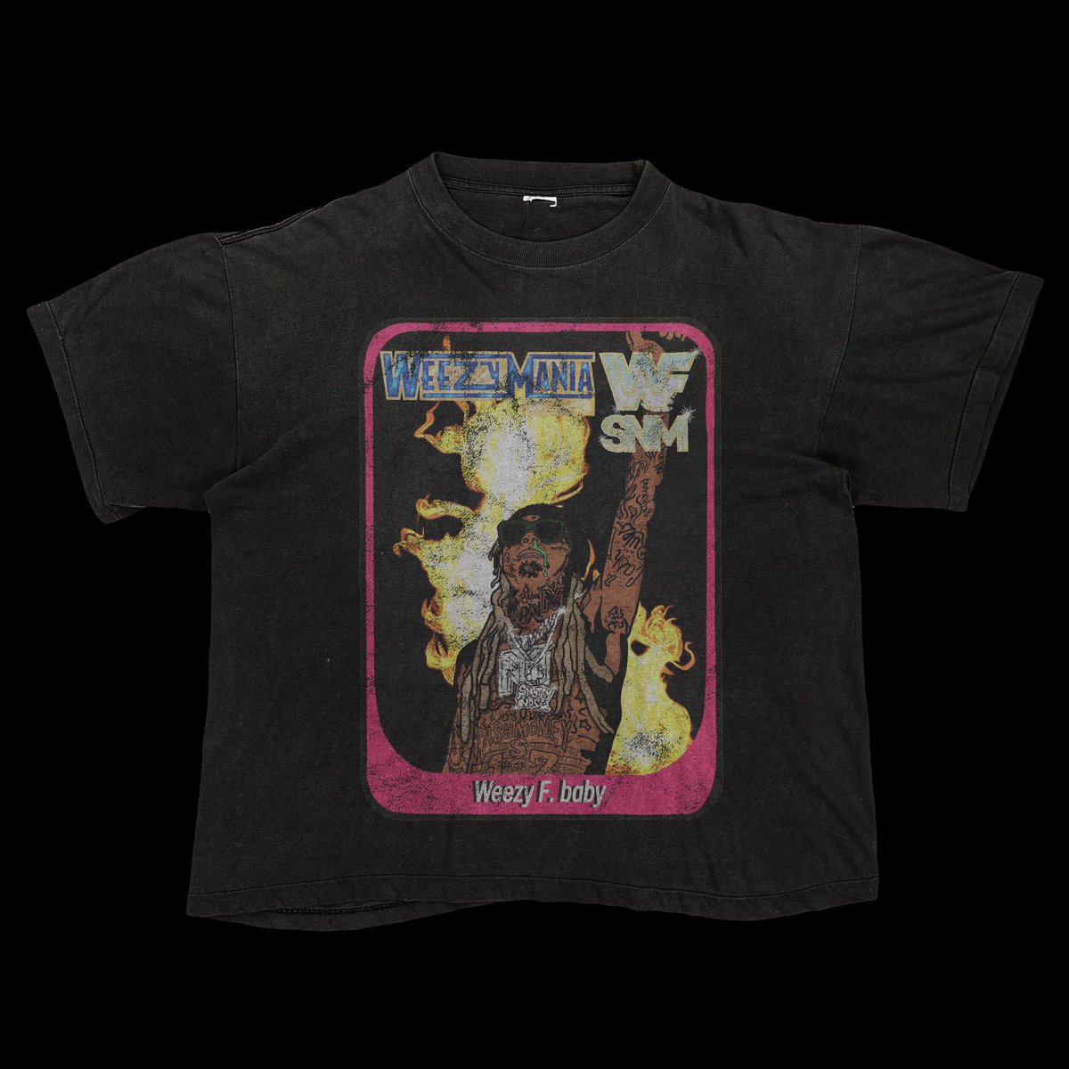 WhoisChrisKing's tweet photo. i made WEEZYMANIA shirts to celebrate Lil Wayne performing at Wrestlemania. 
what you think? https://t.co/48d2Cv4XJe