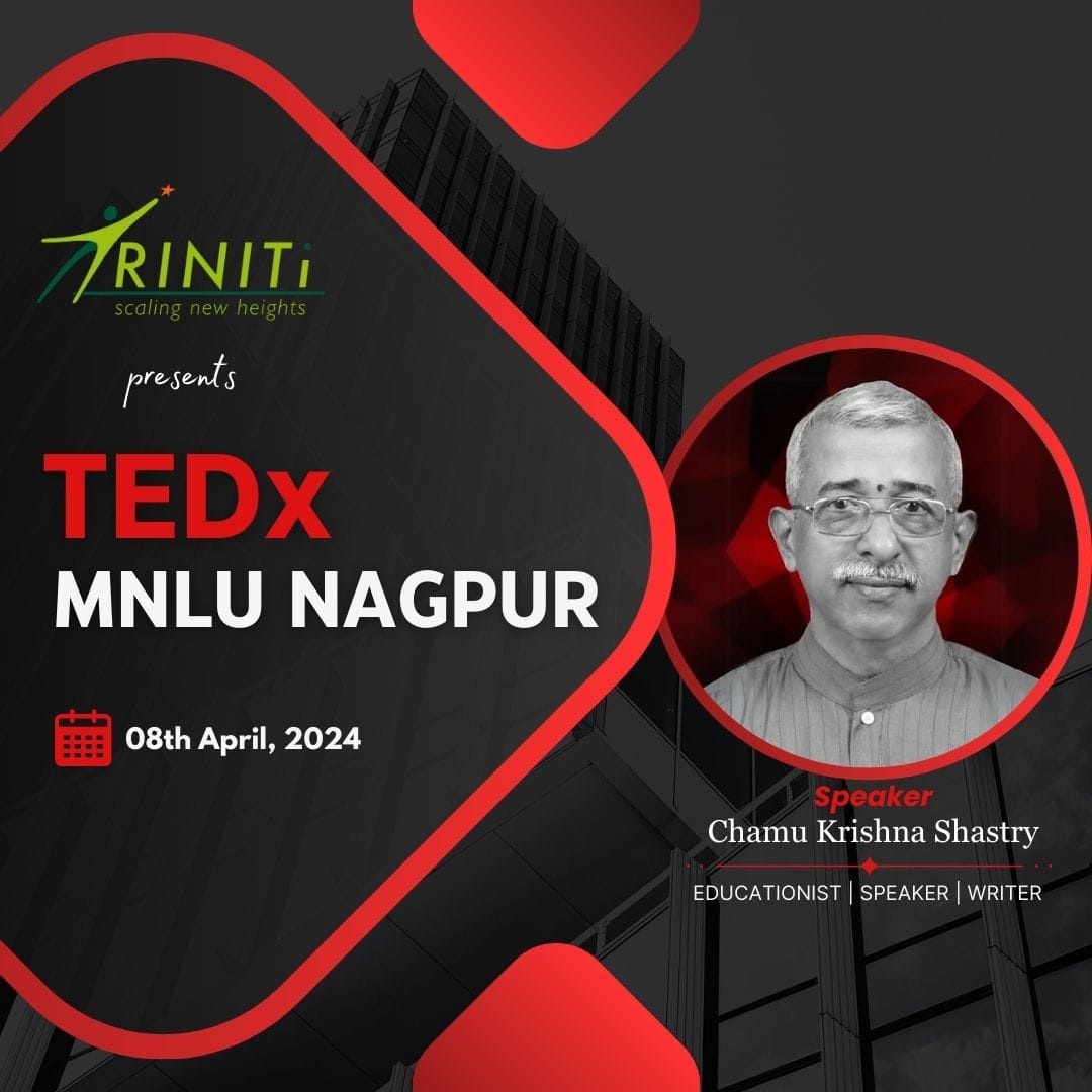 World's first ever TEDx talk in the world's oldest and richest language Samskrit is being organised today at Nagpur by Maharashtra National Law University Nagpur and TRINITY Chandigarh. More details later