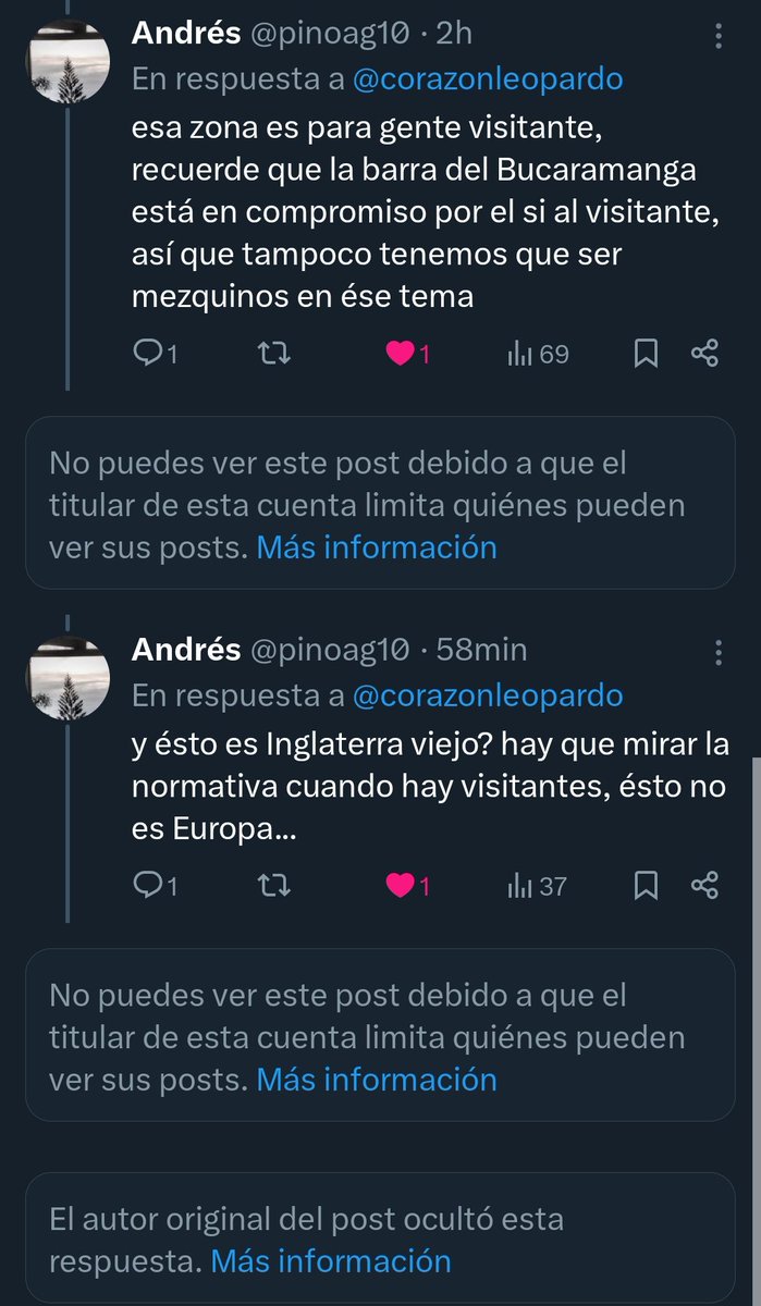 Una vergüenza que un "periodista" como <a href="/andresmarocco/">Andres Marocco</a> no tenga el criterio y la madurez para respetar la opinión diferente de otras personas, insultando a lo mismos hinchas del Bucaramanga, das pena, con razón aquí en Bucaramanga nadie lo quiere y tampoco es bienvenido.
