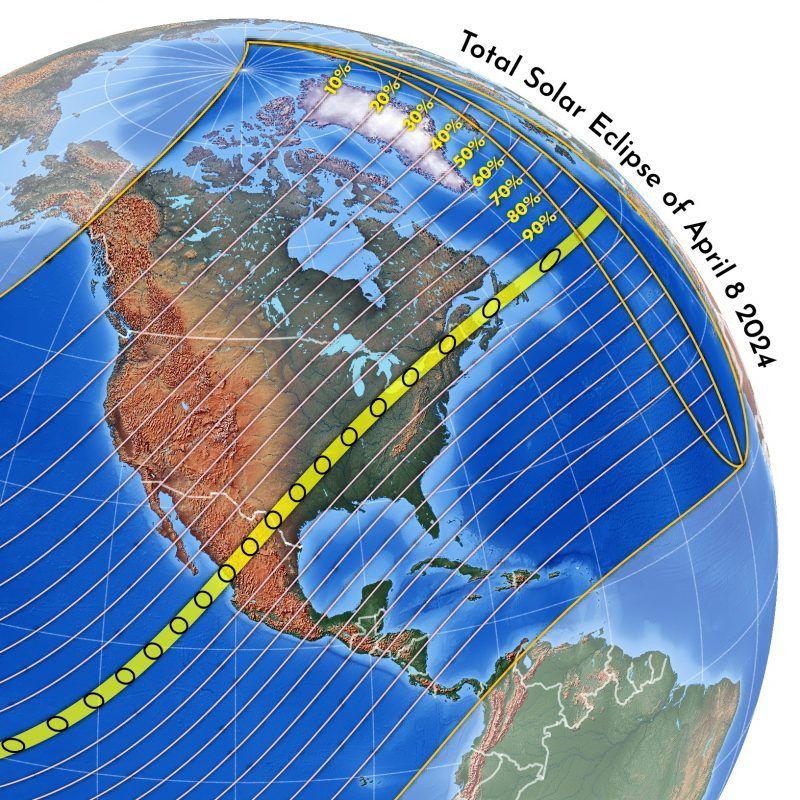 It'll be the last total solar eclipse to cross North America until 2045. Weather prospects aren't looking great, but we're hopeful! Check out the most updated map and get more info on the EarthSky website at earthsky.org/astronomy-esse… 🌤️🌑 Image via Great American Eclipse.