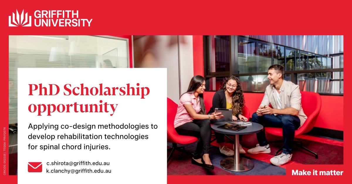 💥PhD Scholarship opportunity w/ BioSpine 💥

Seeking a PhD candidate passionate about bridging the gap between research and practice, working collaboratively with individuals with a spinal cord injury and rehabilitation stakeholders

For more info, visit griffith.edu.au/research-study…