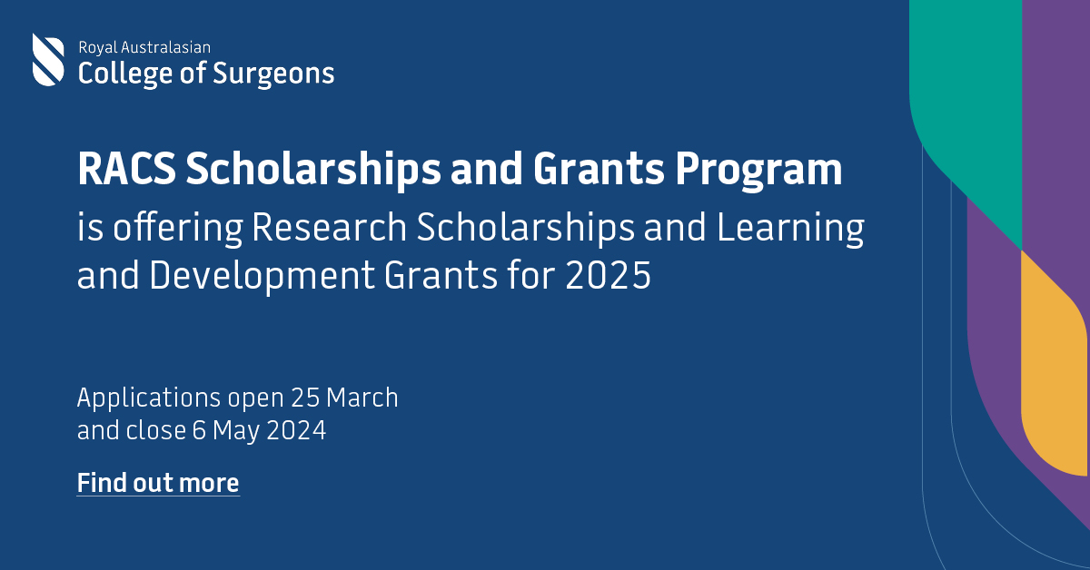 Curious? Are you keen to contribute to the development of research, surgical practice and leadership in our local and global surgical communities? Apply to RACS Scholarships and Grants Program: surgeons.org/scholarships #scholarships #surgicalresearch #RACS #foundationforsurgery