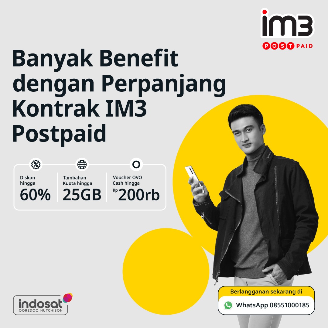 Emang iya perpanjang kontrak bisa menang banyak? 😱 Tentu bisa dong. Setiap melakukan perpanjang kontrak Postpaid maka #SahabatBaikku akan dapatkan banyak benefit menarik 🥰💛