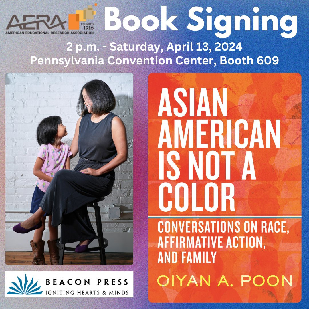 If you'll be at #AERA2024 come by the @BeaconPressBks Booth (609) on Saturday, April 13th at 2 p.m. Té Té and I will be signing advance copies of the book she inspired me to write.