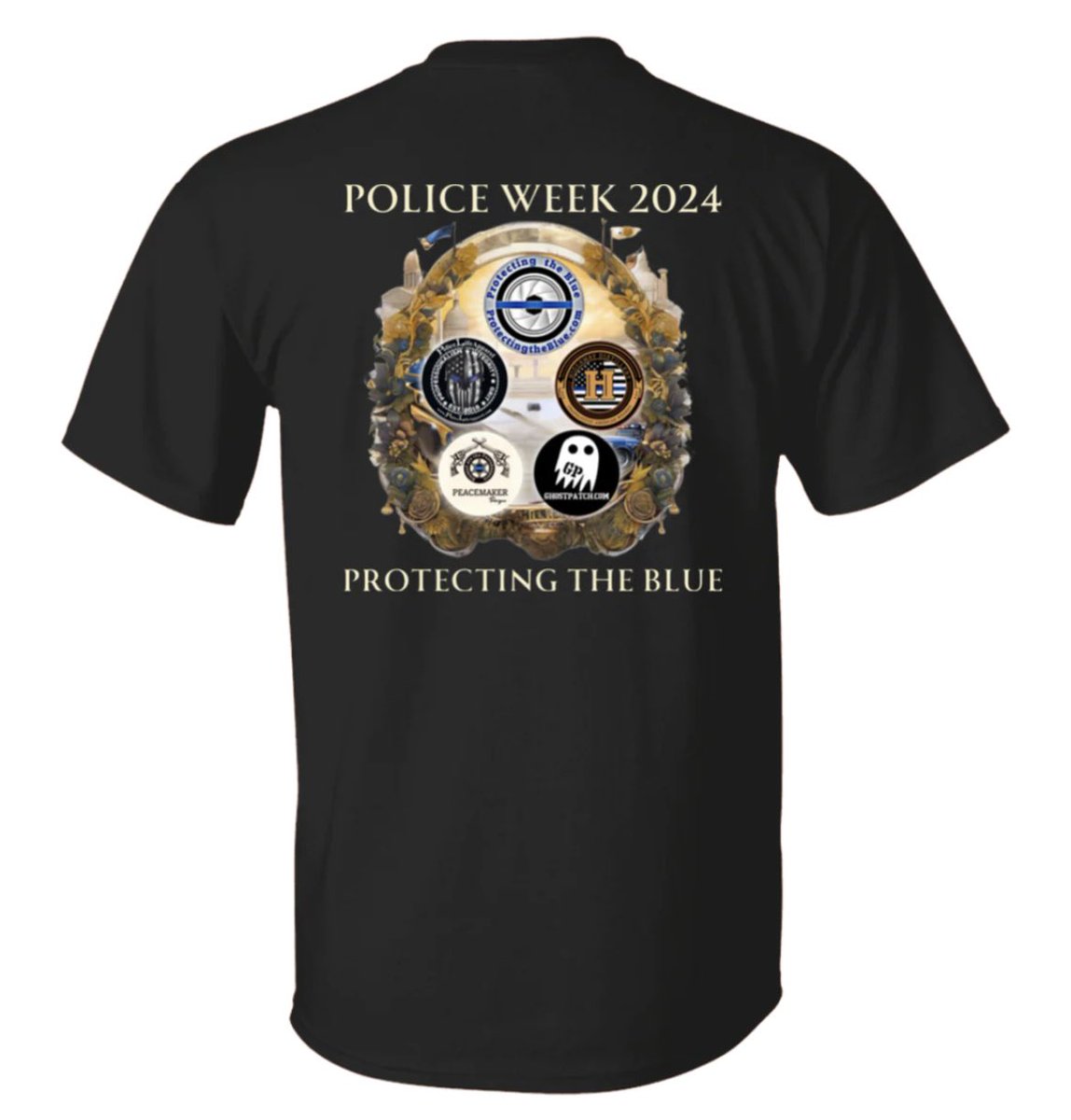 Here’s a sneak peek of the back of our #PoliceWeek2024 tshirts with all of our amazing sponsors. They will be available soon so stay tuned! #protectingtheblue #luckycharm #ghostpatch #policelifeapparel #hideawaydistillery #peacemakerdesigns