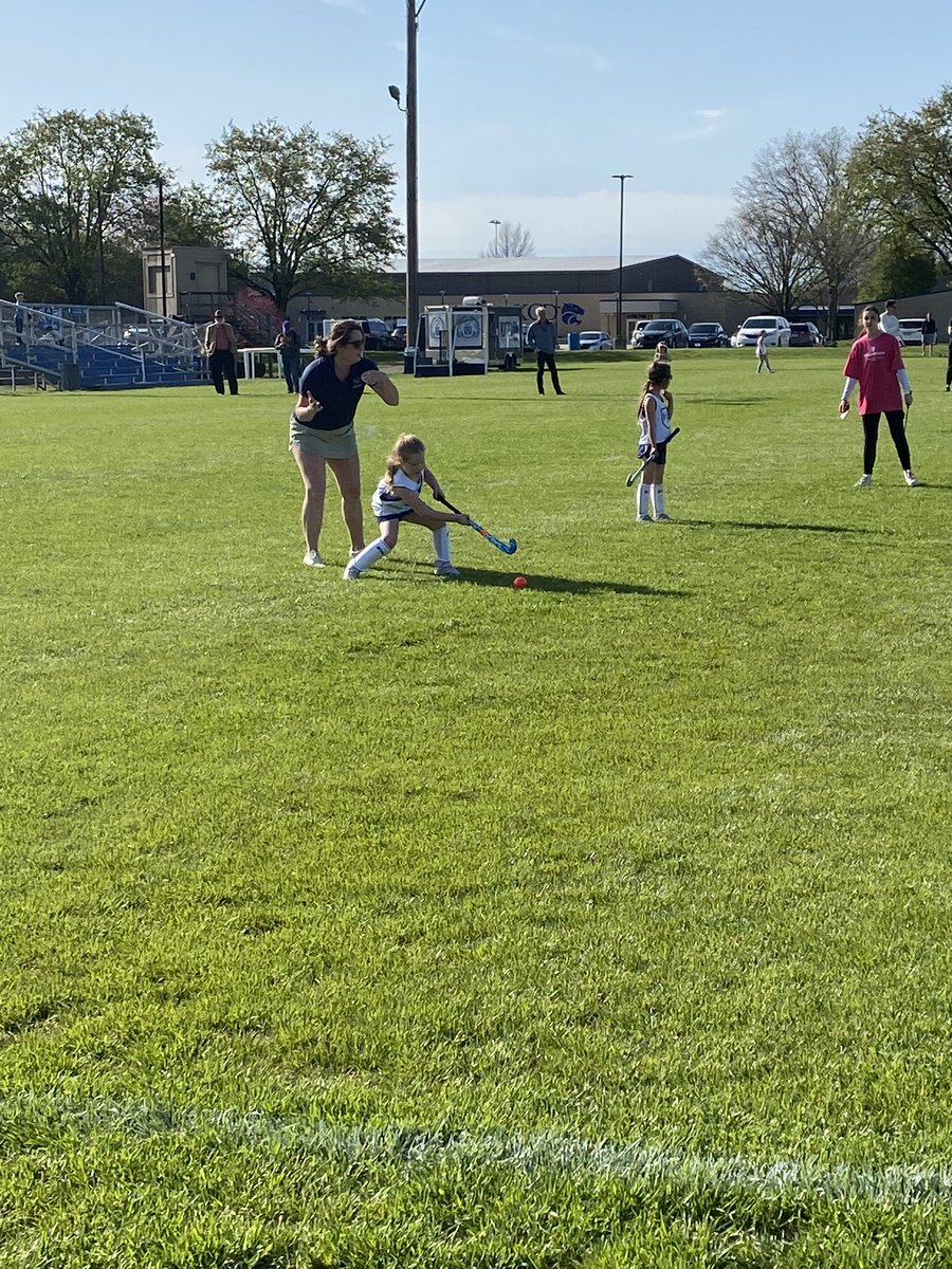 Millie"s frst field hockey game was a success! She loves being involved! #AthleteInTheMaking