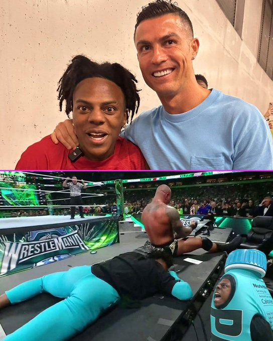LuigiWrestling's tweet photo. IShowSpeed puede gustarte más o menos, pero ha estado con Cristiano Ronaldo y ha recibido un RKO de Randy Orton.

El cabrón se ha pasado la vida. #WrestleMania https://t.co/4ijGAD2uoW