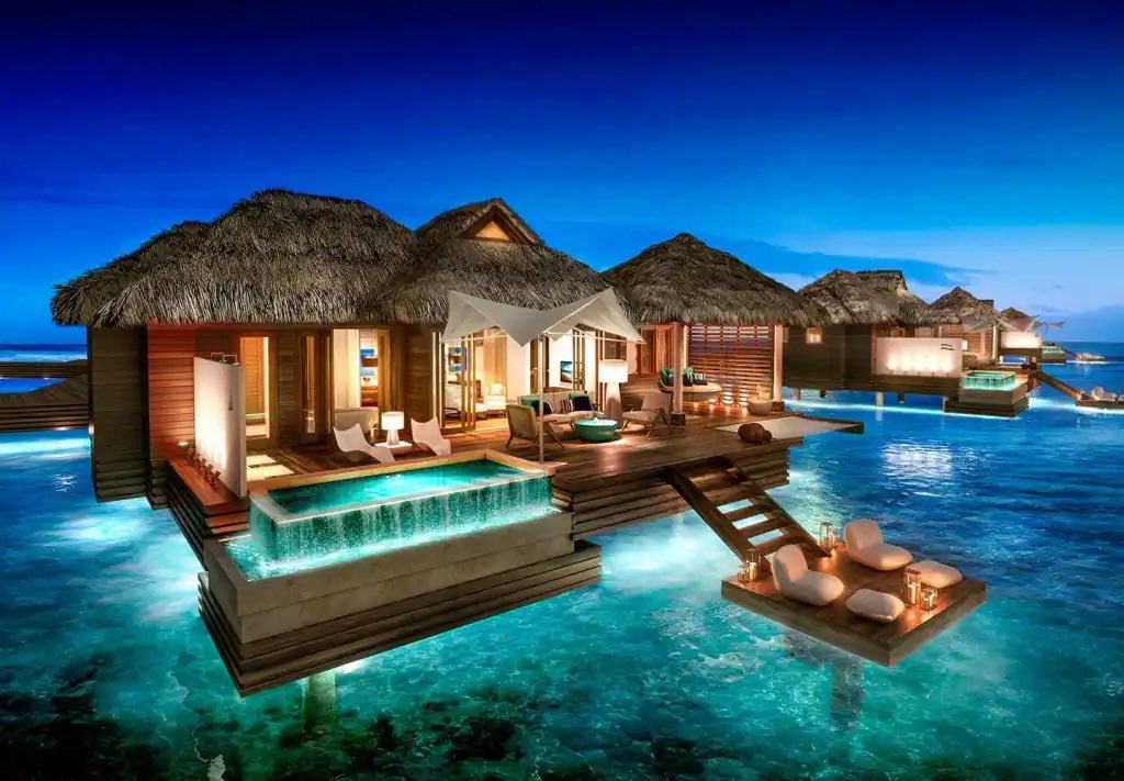A tropical place to rest and see beautiful women working for them to make sure they have a great time.