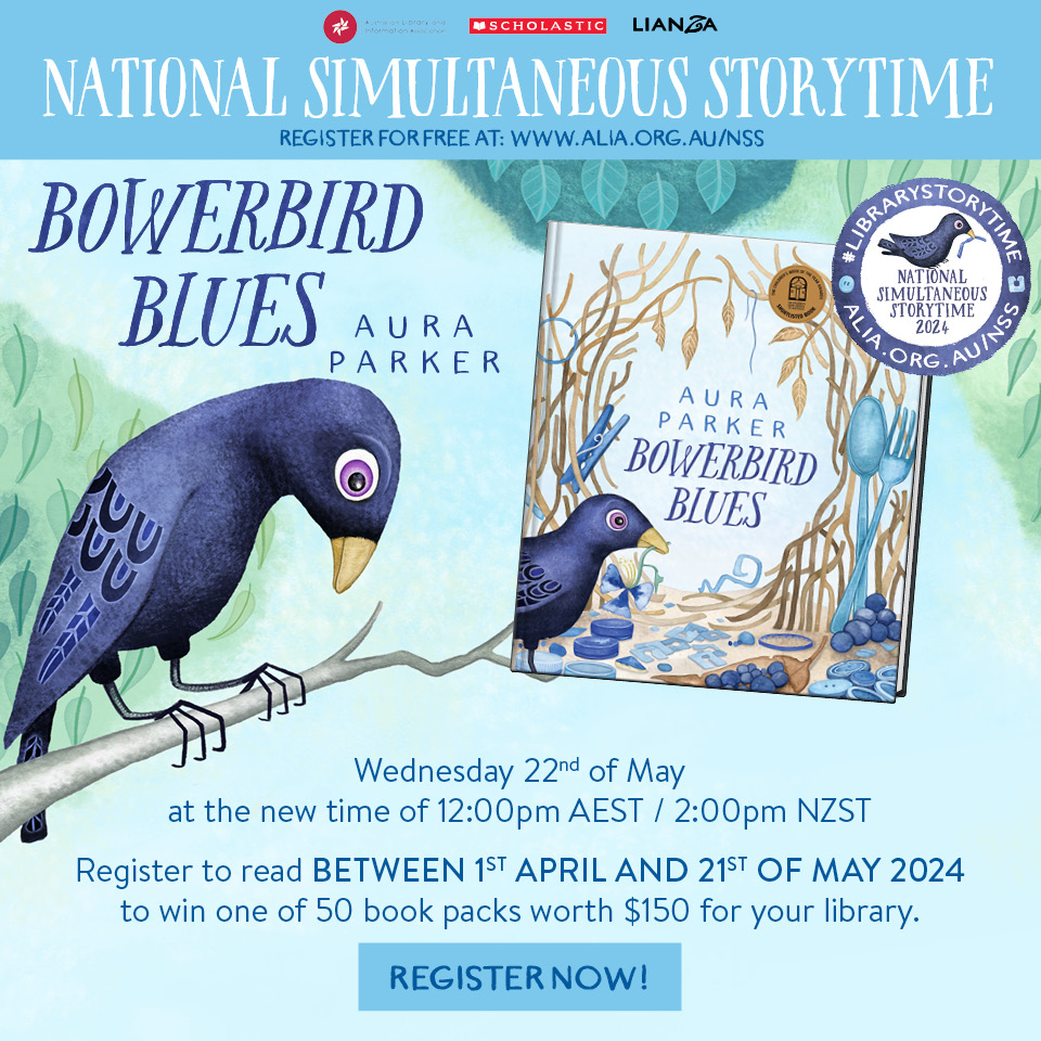 Register between 1 April and 21 May for your chance to win 1 of 50 Scholastic Book Packs worth $150 for your library! Register at ALIA.ORG.AU/NSS Registration is free. T&C’s Apply. #NSS2024 #MillionsofKidsReading #LibraryStoryTime @auraparker @alianational @lianzaoffice