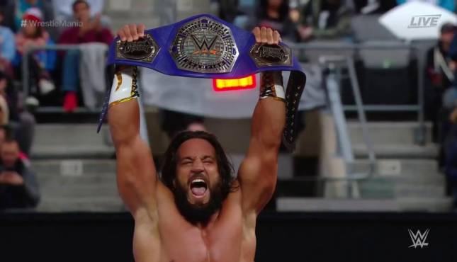 On this day in 2019, @TonyNese won the WWE Cruiserweight Championship at WrestleMania 35 #WWE #WrestleMania #WrestleMania35 #205Live #CruiserweightTitle