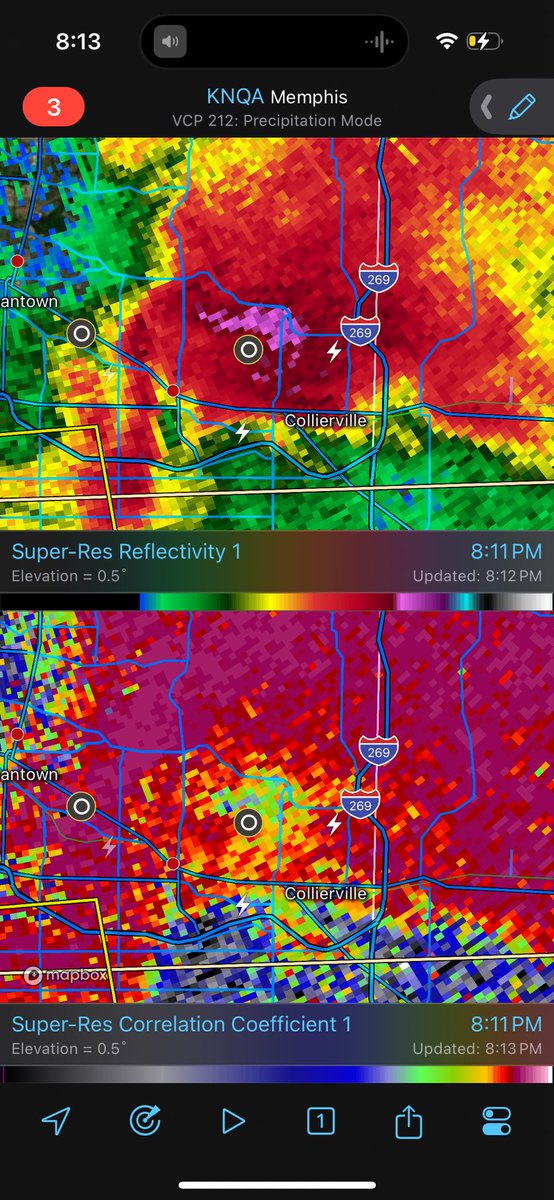 Large hail heading into collierville TN, take cover in a sturdy structure away from windows to avoid injury!

#wxtwitter #tnwx