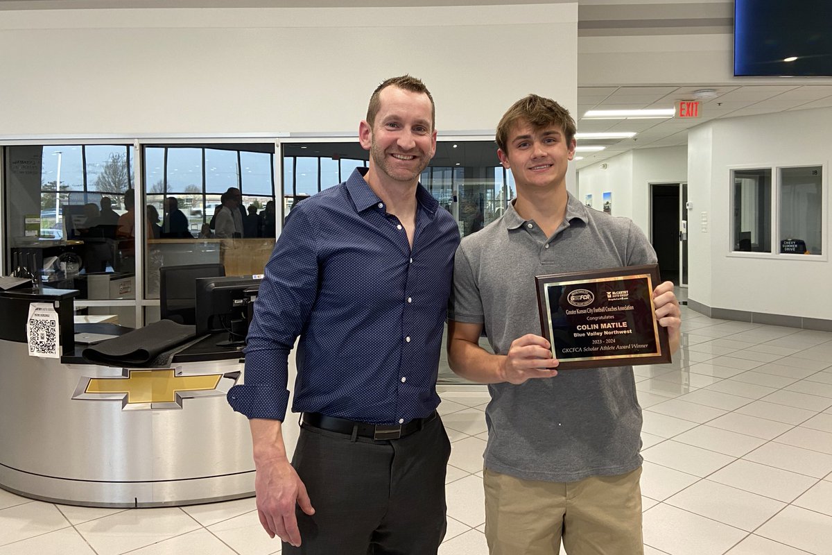 Congratulations to @colinmatile for being recognized as one of 22 GKCFCA Scholarship recipients presented by McCarthy Auto Group. A great honor for a deserving young man. Proud of you, Colin! #PULLtheSLED