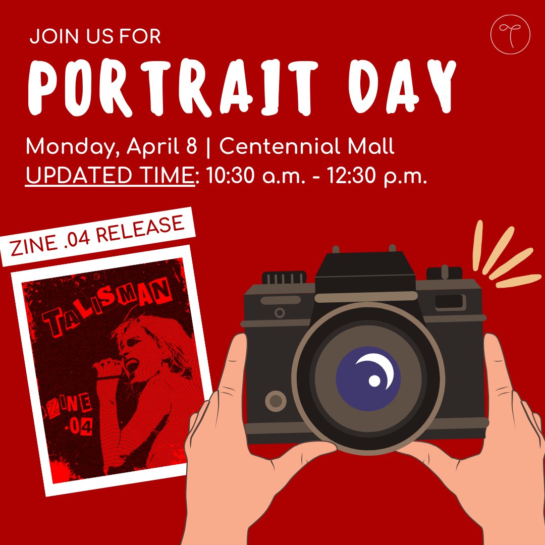 Today is Portrait Day and the release of Zine No. 4! The time of the event has been changed, we will be next to Centennial Mall from 10:30 a.m. - 12:30 p.m. Come by and get a free headshot and grab a copy of Zine No. 4! ✨