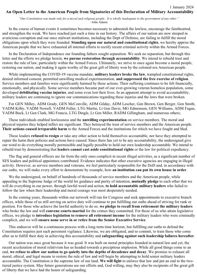 @KyleSeraphin There are a few of us still on active duty who they failed to purge (so far) and who are speaking out as boldly as possible including by publicly calling out our leaders by name who violated the law. It remains to be seen how this will play out, but prayers are appreciated! 🙏