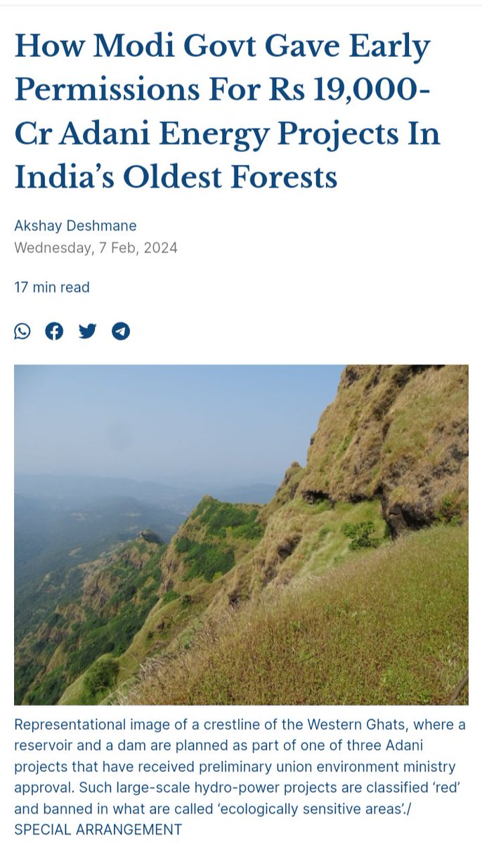 gauravsabnis's tweet photo. Modi has been selling Indian forests to Adani like it's a Buy वन Get वन Free scheme. https://t.co/N0Wcvm6t6a