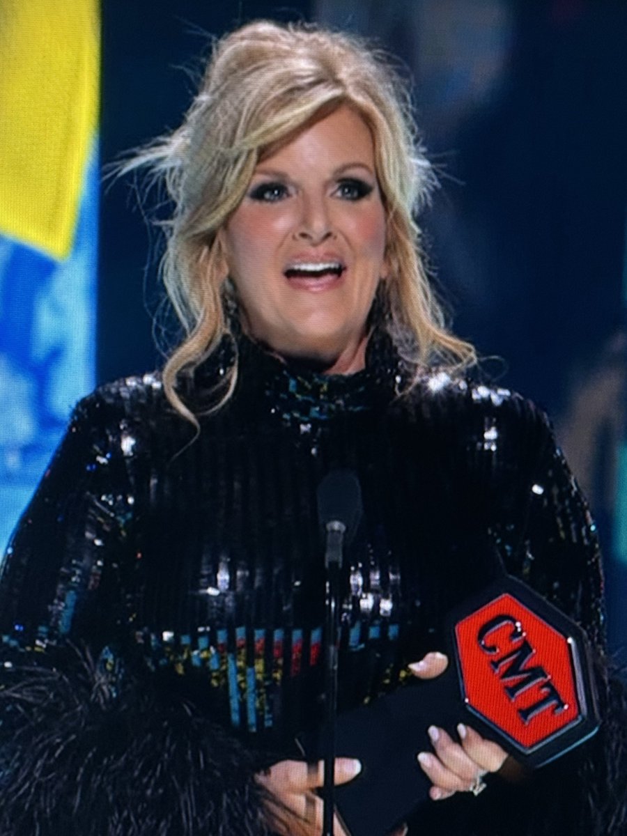 Congratulations to @trishayearwood on becoming the first recipient of the CMT June Carter Cash Humanitarian Award. Trisha is so incredibly humble. I love how she talked about her “love one another” mantra and challenged everyone to put her mantra into action. #CMTAwards