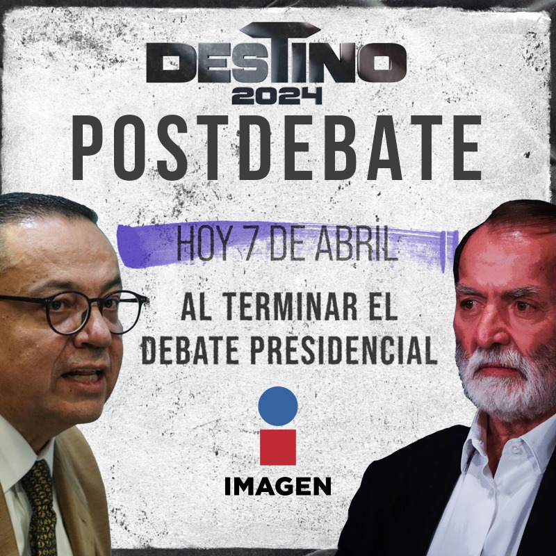 Cara a cara, @epigmenioibarra y Germán Martínez nos acompañarán este domingo 7 de abril después del #DebatePresidencial. En @ImagenTVMex tendremos el mejor post debate. #CaraACaraEnImagen #Destino2024