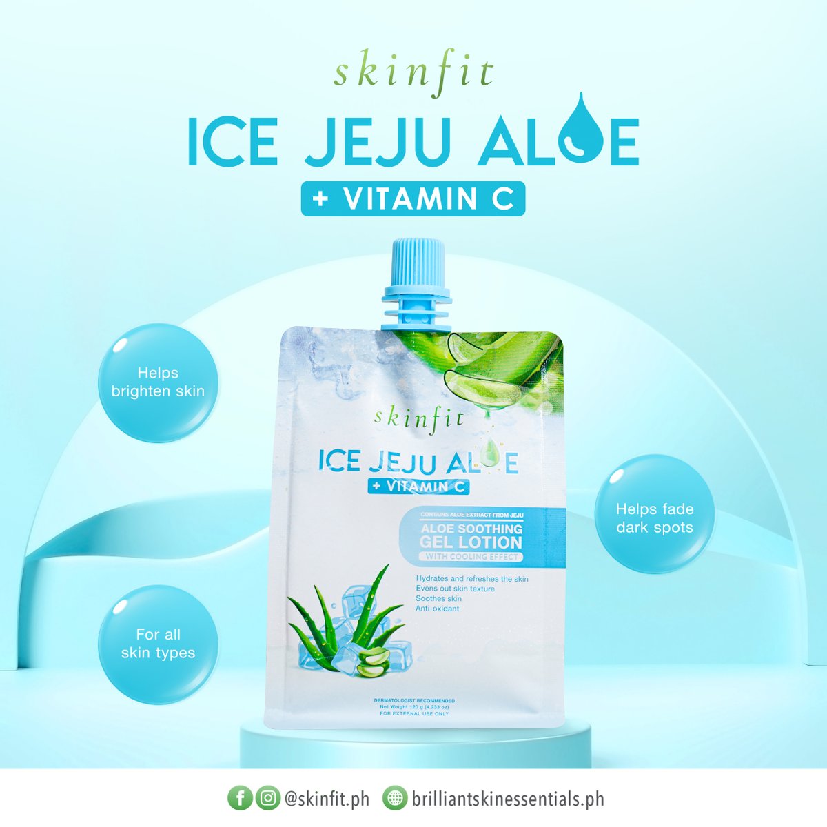 Reveal your skin's natural radiance! 🥰

Skinfit Ice Jeju Aloe + Vitamin C is designed to brighten skin, fade dark spots, and is suitable for all skin types, leaving you with a luminous and flawless complexion. 💚

#SkinFitPH 
#BrilliantSkinEssentials