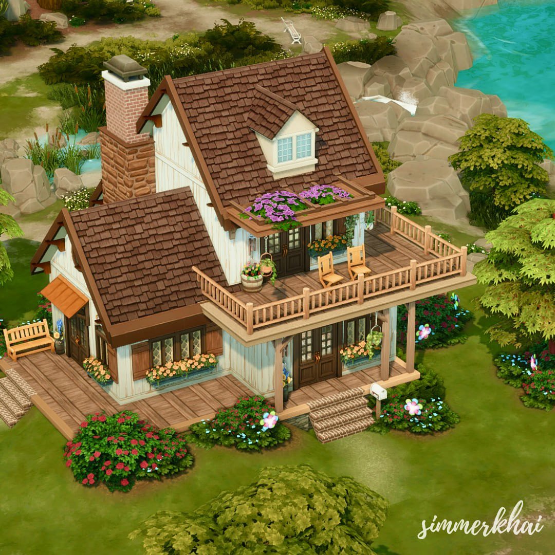 Summer Cottage >> youtu.be/TRTi7x5hapY?si… . #TheSims #ShowUsYourBuilds