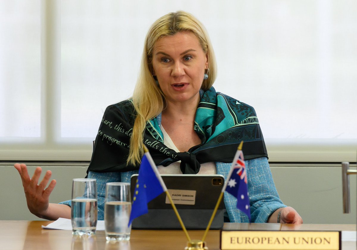 EU Energy Commissioner @KadriSimson 🇪🇺 met today with Team Europe Ambassadors in Canberra 🇦🇺 Their productive discussion on sustainable energy transition showcased the power of engaging collaboration 🤝 #EUinAUS #TeamEurope