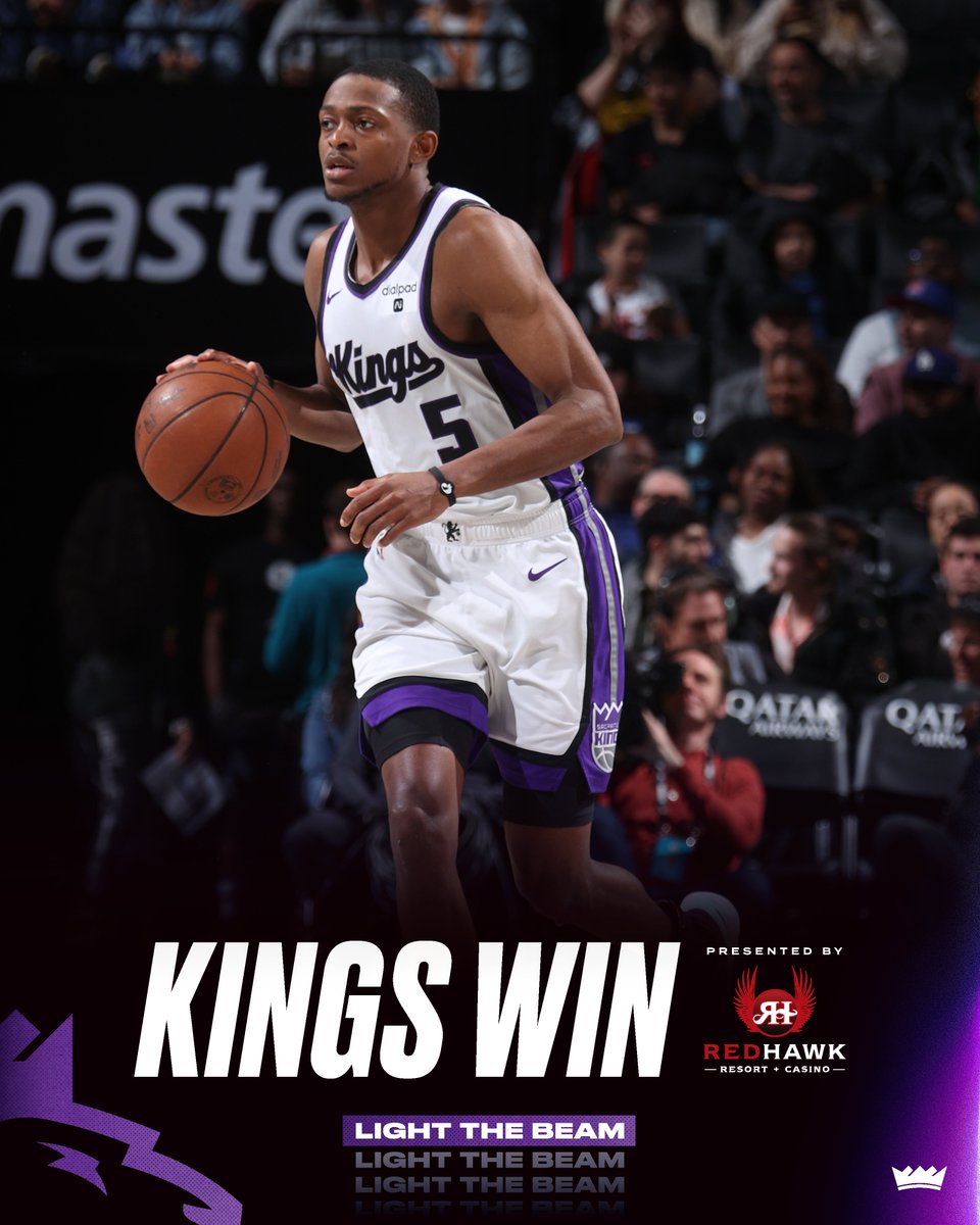 Final: Kings defeat the Nets 107-77 👑 De'Aaron Fox: 20 PTS, 5 AST, 3 REB 👑 Domantas Sabonis: 18 PTS, 20 REB, 9 AST 👑 Trey Lyles: 14 PTS, 10 REB Kings Win presented by @redhawkcasino