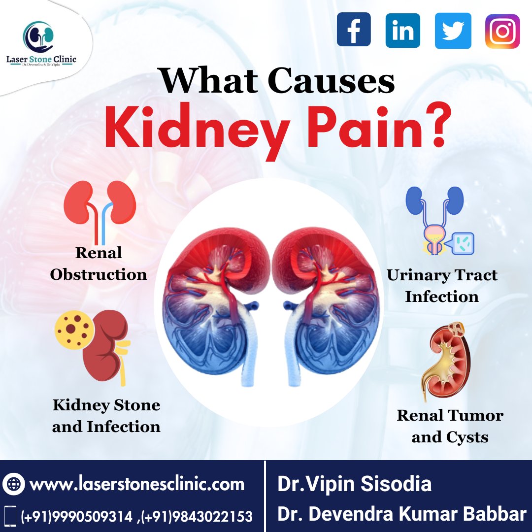 𝐖𝐡𝐚𝐭 𝐂𝐚𝐮𝐬𝐞𝐬 𝐊𝐢𝐝𝐧𝐞𝐲 𝐏𝐚𝐢𝐧?

👉 Renal Obstruction
👉 Urinary Tract Infection
👉 Kidney Stone and Infection
👉 Renal Tumor and Cysts
-
Contact us:-(+91)9990509314,(+91)9843022153.
*
#DrVipinSisodia #DrDevendraKumarBabbar #kidneypain #kidneyhealth #urologicalissuse