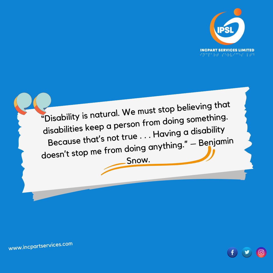 #Modaymotivation: As we navigate through our professional lives, it's crucial to remember that disability is a natural part of the human experience. We must break free from the misconceptions that disabilities limit a person's capabilities. #inclusionmatters