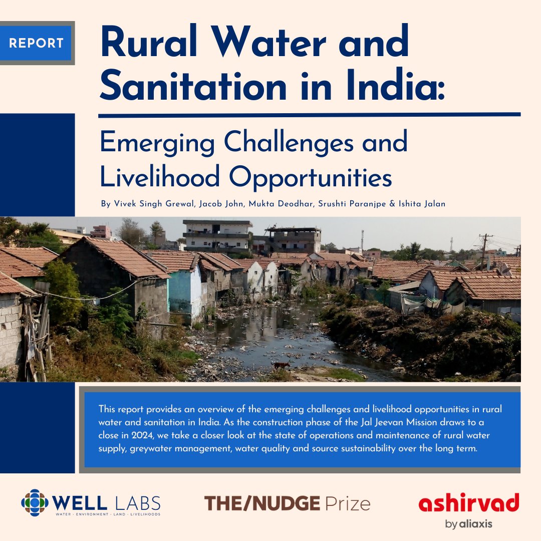 Report Launch | We recently launched a report that provides an overview of the emerging challenges and livelihood opportunities in rural water and sanitation in India. Access the report here: bit.ly/3TGUQv0