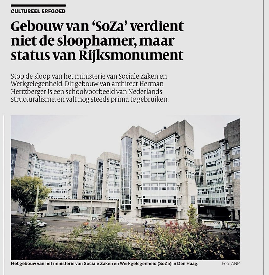 jaapmodder's tweet photo. #erfgoed #architectuur #sloop #soza #rijksmonument #hergebruik @RijksvastgoedNL @RijksBM @Rijksadviseurs @RCE_erfgoed ➡️ @volkskrant @deArchitectNL https://t.co/wlElJ2uEVf