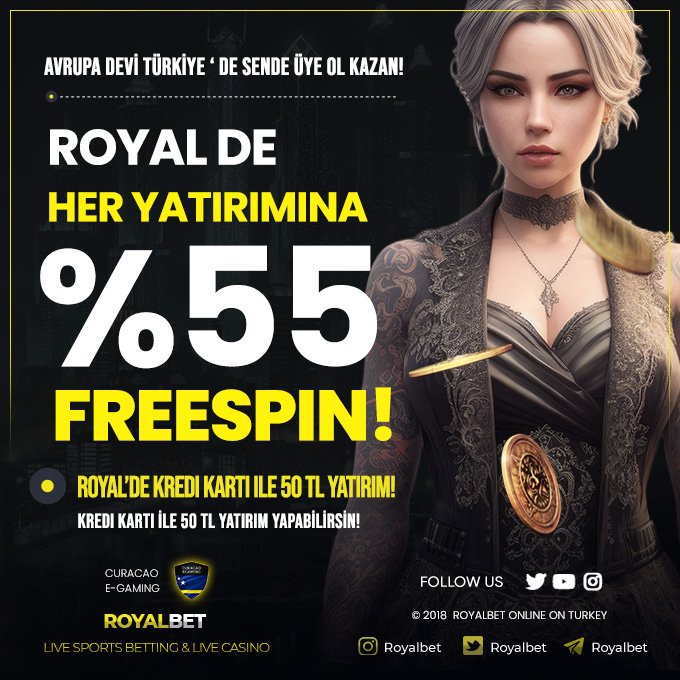 ⭐️ #ROYALBET'TE HER YATIRIMA %55 FREESPIN!

✨ HER DEPOZİTTE YATIRIM BONUSU + KAYIP BONUSU + EKSTRA FREESPİN! 

💰 100₺ ÜZERİ YATIRIMLARINIZA  3 FARKLI HEDİYE SENİ BEKLİYOR! 

🎰 SİZE  ÖZEL PRAGMATİC SAĞLAYICISINDA GEÇERLİ  %55 FREESPİN

⭐️bit.ly/RoyalBettr

#royalbet