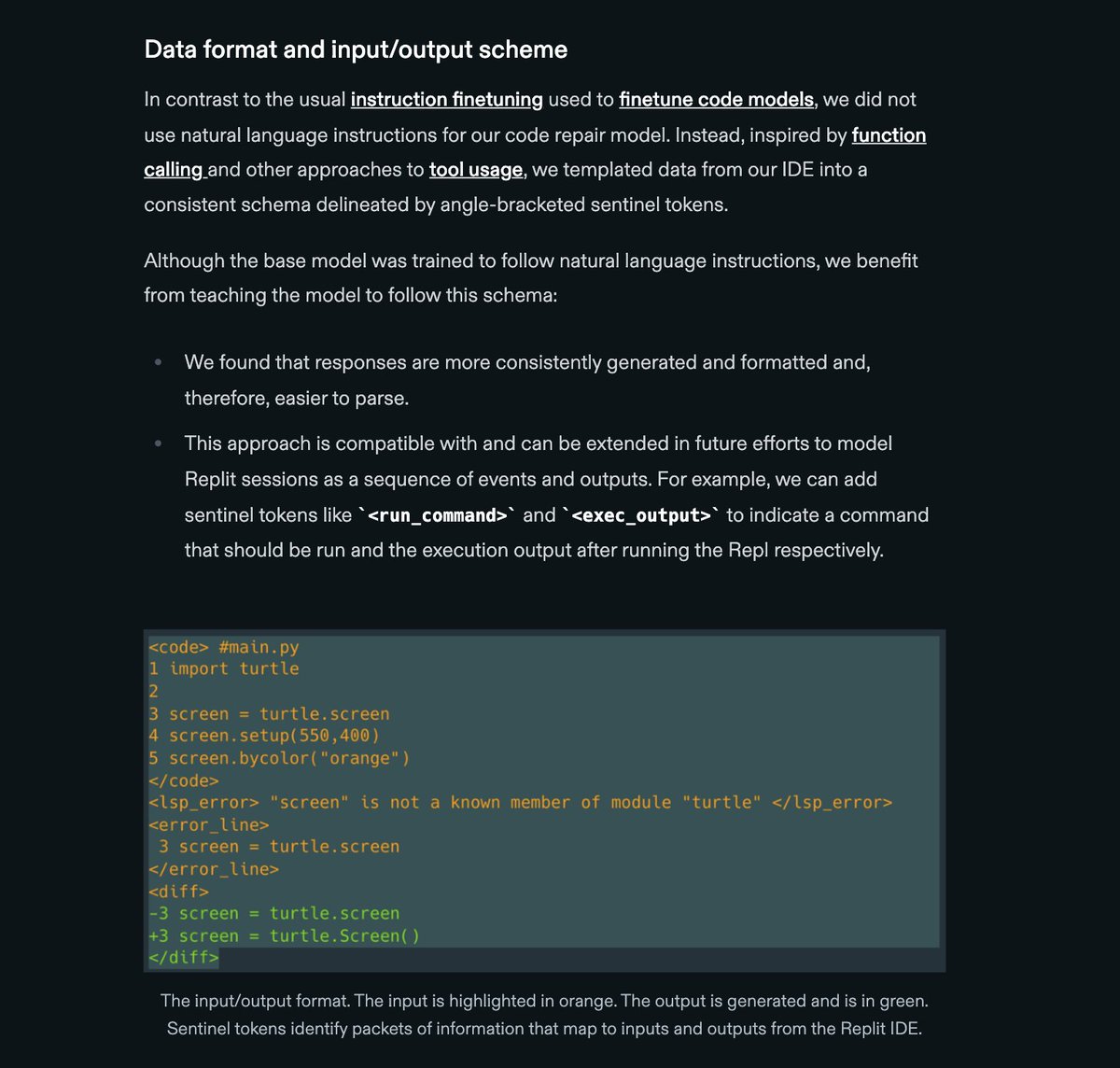 When we first started thinking about the ultimate Replit Agent model that can predict not only the next line of code but also the next shell command and package install etc, we thought we'd have to model it on a low-level stream of actions.

But maybe Tool use is all we need.