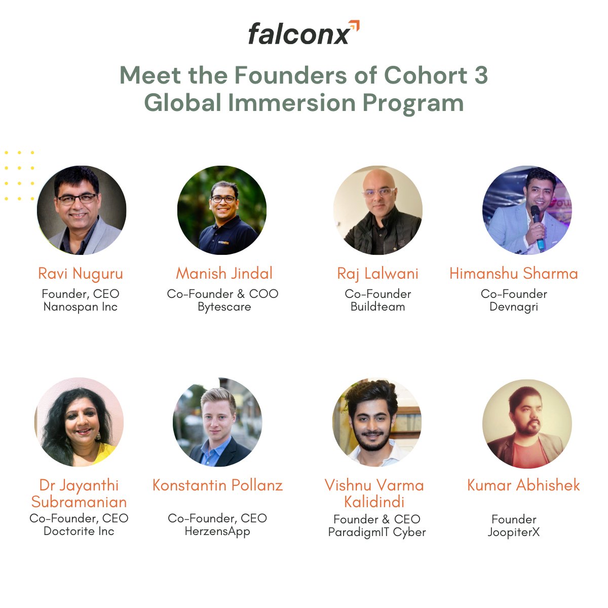 FalconXGateway's tweet image. Exciting News from FalconX
We are thrilled to announce the exceptional 14 startups of our Cohort 3 of Global Immersion Program! These visionary companies will receive invaluable mentorship from leading Silicon Valley entrepreneurs.
#FalconX #Startups #Innovation