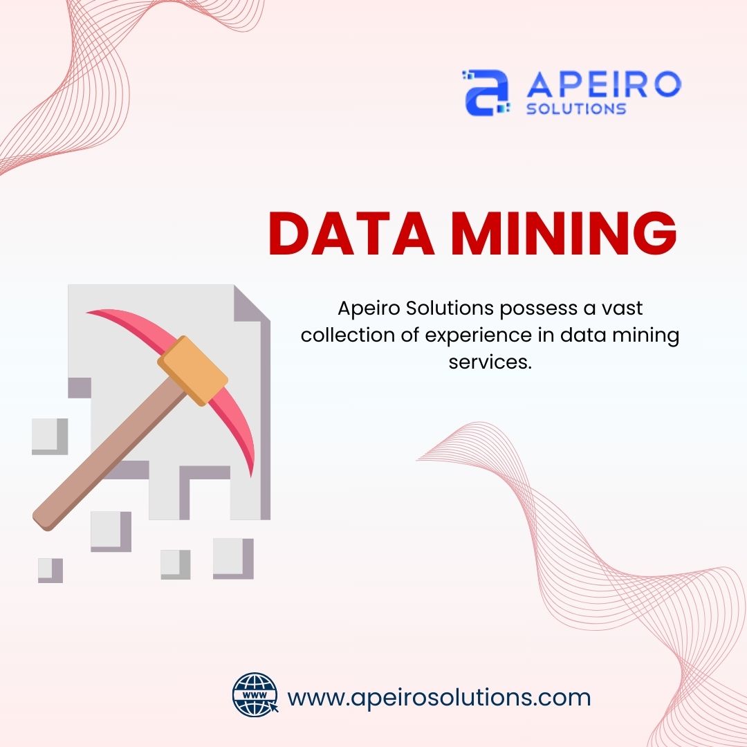 Revolutionize your data strategy with Apeiro Solutions scalable and efficient data mining solutions! Drive innovation, optimize workflows, and stay adaptable in today's dynamic business environment. 
#Datamining #Datatools #apeirosolutions #Datavalue #analytics #Leads #sales