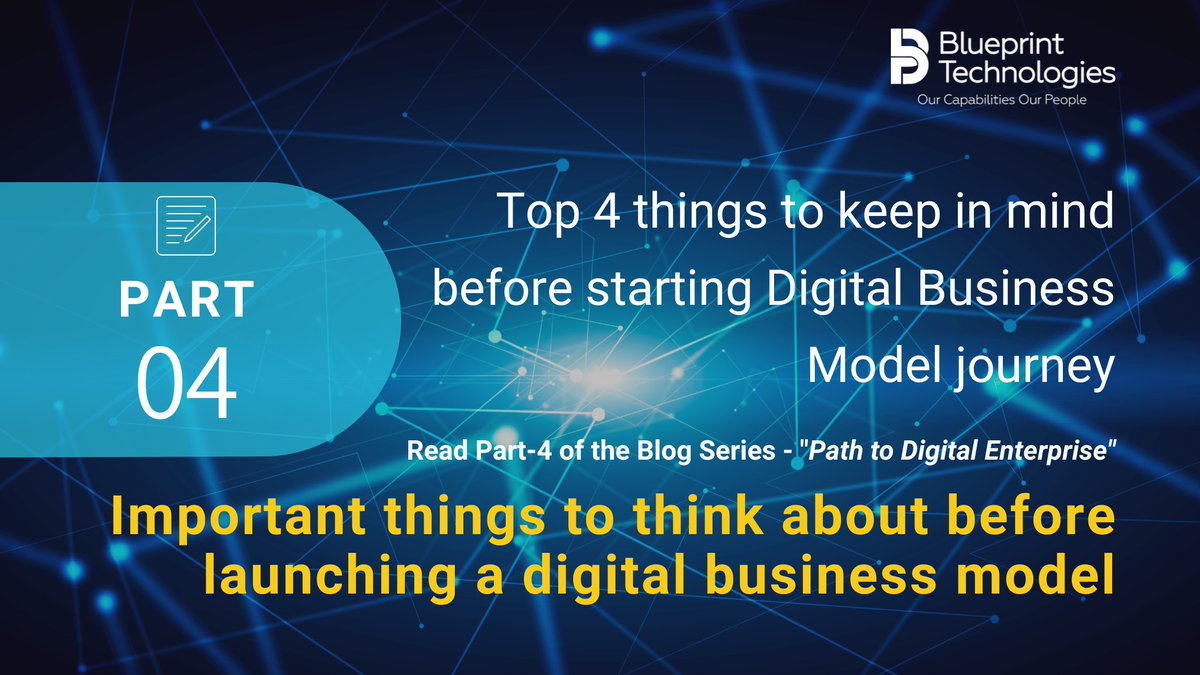 Explore these top four considerations before embarking on the Digital Business Model Journey.

#SAP #DBM #DigitalBusinessModel #BusinessModel #S4HANACloud #Dubai #KSA #Kuwait #Qatar #Bahrain #MiddleEast #GCC #Vision2030 #Blueprint_Technologies livesocial.seismic.com/tiIMHl